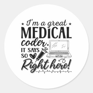 Ich bin ein großartiger ICD-Programmierer für Ärzt Runder Aufkleber