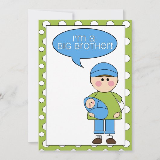 Ich bin ein großer Bruder (Baby Boy) Ankündigung (Vorderseite)