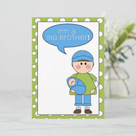 Ich bin ein großer Bruder (Baby Boy) Ankündigung (Stehend Vorderseite)