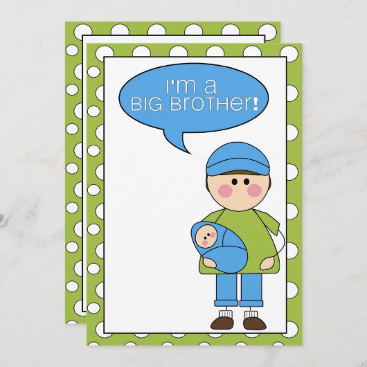 Ich bin ein großer Bruder (Baby Boy) Ankündigung (Vorne/Hinten)
