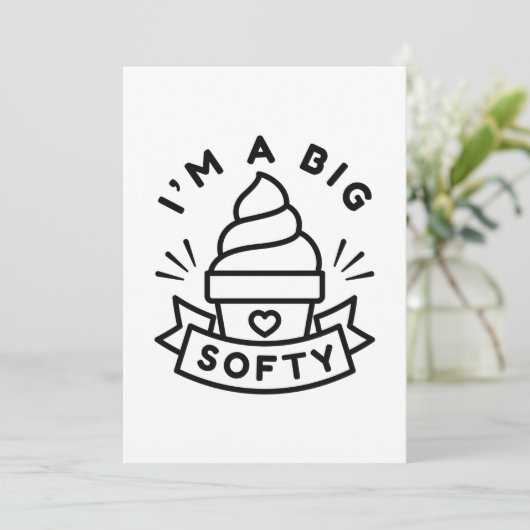 Ich bin ein großer Softy Dankeskarte (Stehend Vorderseite)