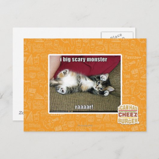 Ich bin ein großes beängstigendes Monster Postkarte (Vorne/Hinten)