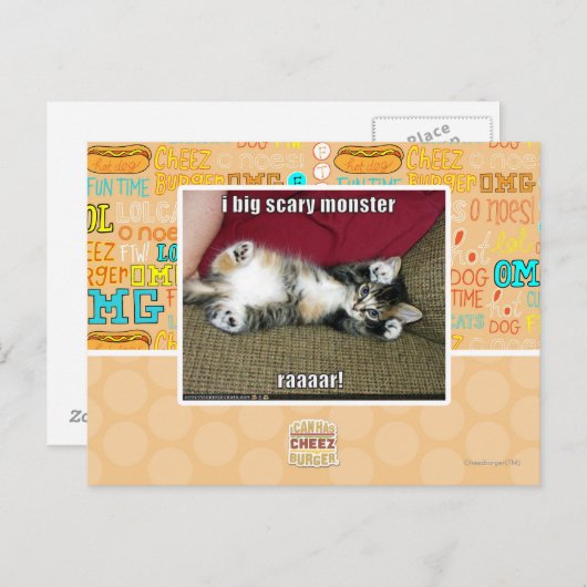 Ich bin ein großes beängstigendes Monster Postkarte (Vorne/Hinten)
