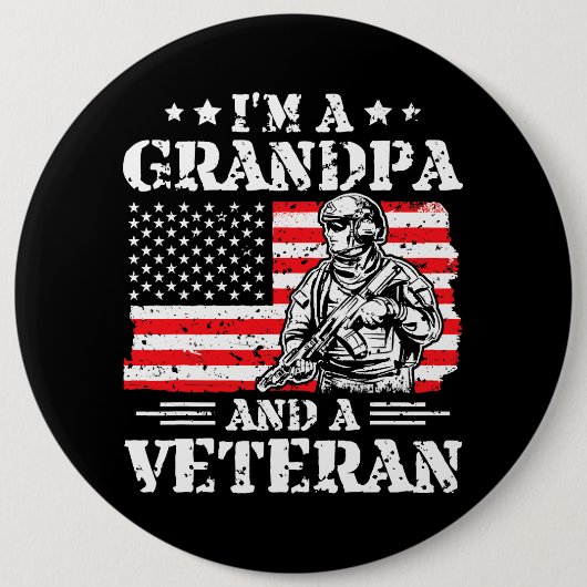 Ich bin ein Großvater und ein altgedienter amerika Button (Vorderseite)