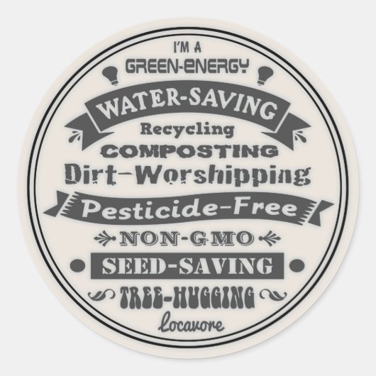 Ich bin ein Grüner Runder Aufkleber (Vorderseite)