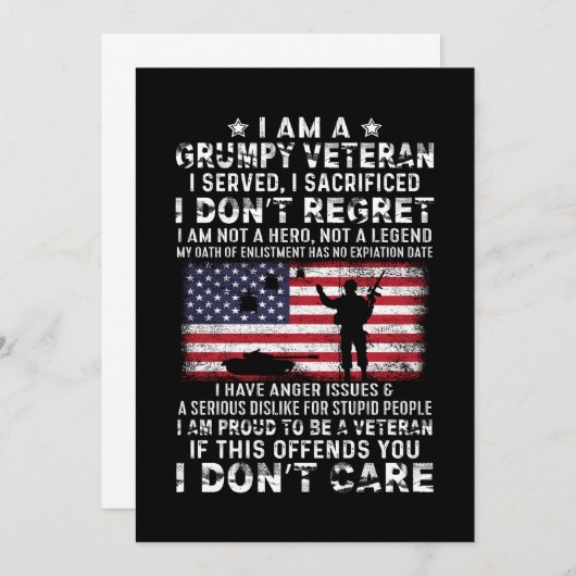 Ich bin ein gruseliger Veteran, dem ich gedient ha Save The Date (Vorne/Hinten)