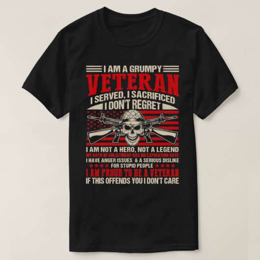 Ich bin ein gruseliger Veteran, dem ich gedient ha T-Shirt (Design vorne)