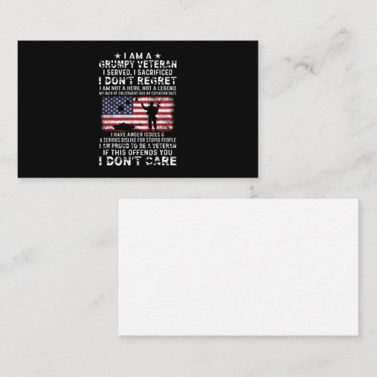 Ich bin ein gruseliger Veteran, dem ich gedient ha Visitenkarte (Vorne/Hinten)