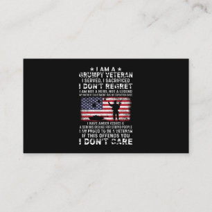 Ich bin ein gruseliger Veteran, dem ich gedient ha Visitenkarte