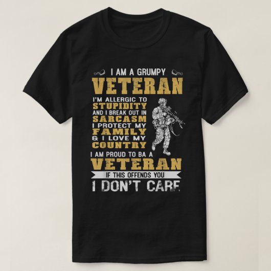 Ich bin ein gruseliger Veteran, stolz Veteran zu s T-Shirt (Design vorne)