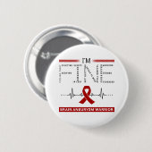 Ich bin ein guter Hirnaneurysma-Krieger Button (Vorne & Hinten)
