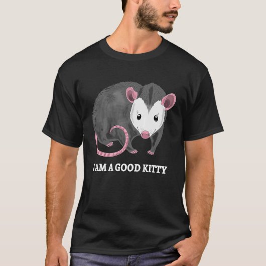 Ich bin ein guter Kitty Opossum Opossum Cat Puff T-Shirt (Vorderseite)