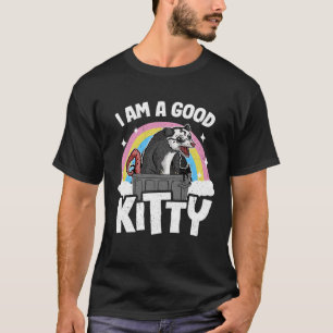 Ich bin ein guter Kitty Street Cat Opossum Rainbow T-Shirt