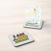 "Ich bin ein guter Mensch" Niedliches Design. Jetz Getränkeuntersetzer (Rechte Seite)