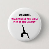 Ich bin ein Gymnast Magenta Gymnastik Spaß Zitat G Button (Vorderseite)