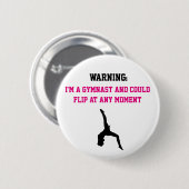 Ich bin ein Gymnast Magenta Gymnastik Spaß Zitat G Button (Vorne & Hinten)