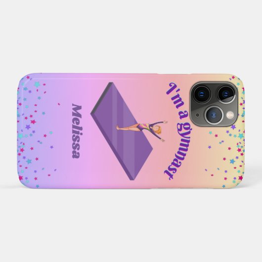 Ich bin ein Gymnastikmädchen mit Leotard auf Lila  Case-Mate iPhone Hülle (Rückseite (Horizontal))