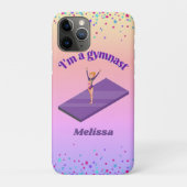 Ich bin ein Gymnastikmädchen mit Leotard auf Lila  Case-Mate iPhone Hülle (Rückseite)