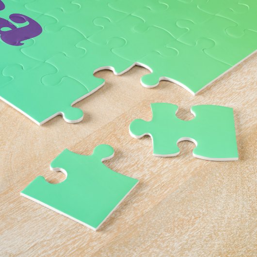 Ich bin ein Gymnastikmädchen mit Leotard auf Lila Puzzle (Seite)