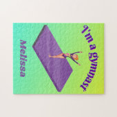 Ich bin ein Gymnastikmädchen mit Leotard auf Lila Puzzle (Horizontal)