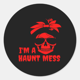 ICH BIN EIN HAUNT MEHR MESSY BUN RUNDER AUFKLEBER