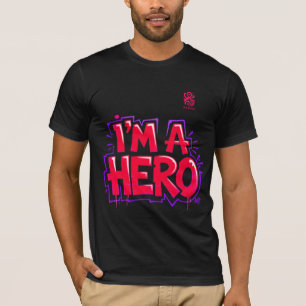 Ich bin ein Held Graffiti Bold Neon Street Art Sta T-Shirt