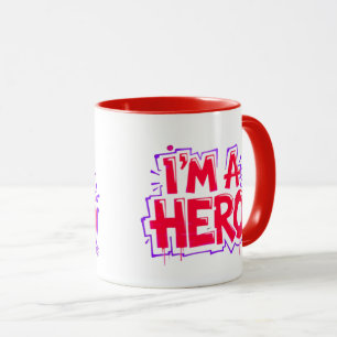 Ich bin ein Held Graffiti Bold Neon Street Art Sta Tasse