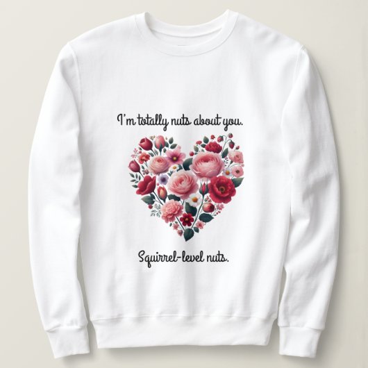 Ich bin ein herzförmiger Blume Sweatshirt (Design vorne)