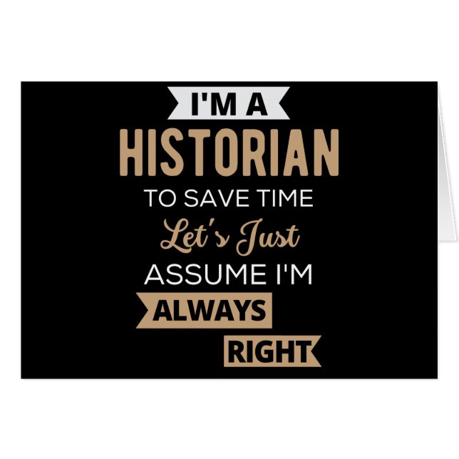 Ich bin ein Historiker, um Zeit Retten. Lass uns e (Vorderseite (Horizontal))