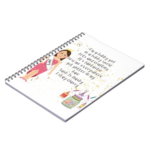 Ich bin ein Hobby-Mädchen in A Hobby World Notizblock (Linke Seite)