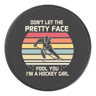 Ich bin ein Hockey-Mädchen Eishockey Puck