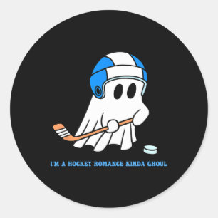 Ich bin ein Hockey-Romantik-Ghoul-Halloween-Liebha Runder Aufkleber