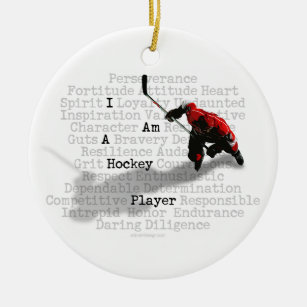 Ich bin ein Hockey-Spieler Keramik Ornament