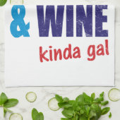 Ich bin ein Hockey & Wine Kinda Gal Geschirrtuch (Gefaltet)