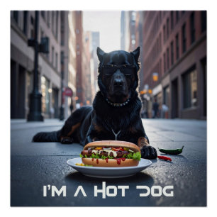 ICH BIN EIN HOT DOG - CHILI DOG - POSTER