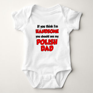 Ich bin ein hübscher polnischer Vater Baby Strampler