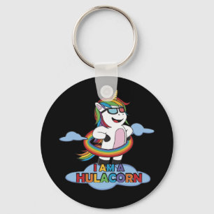 Ich bin ein Hulacorn Hula Hoop Unicorn Lover Rainb Schlüsselanhänger