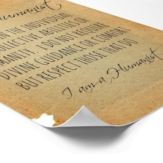 ICH BIN EIN HUMANISTISCHER POSTER (Ecke)