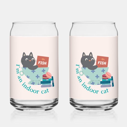 Ich bin ein Indoor-Cat-Funny Dosenglas (Vorderseite)