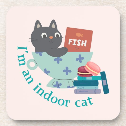 Ich bin ein Indoor-Cat-Funny Getränkeuntersetzer (Vorderseite)