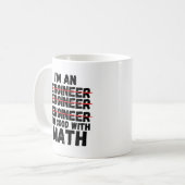 Ich bin ein Ingenieur, der gut mit Mathematik umge Kaffeetasse (Vorderseite Links)