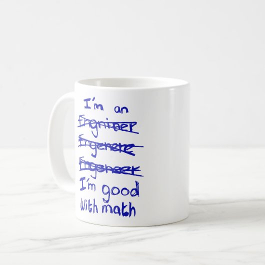 Ich bin ein Ingenieur, ich bin gut mit der Kaffeetasse (Vorderseite Links)