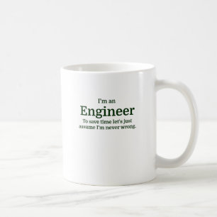 Ich bin ein Ingenieur, zum von Zeit zu retten lie Kaffeetasse