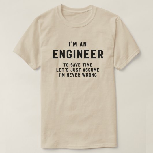 Ich bin ein Ingenieur, zum von Zeit zu retten T-Shirt (Design vorne)
