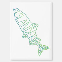 "Ich bin ein Inselbewohner" handgezeichneter Fisch