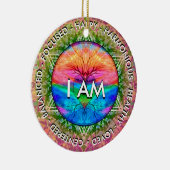 Ich bin ein inspirierender Meldungsrainbow Heart T Keramik Ornament (Rechts)