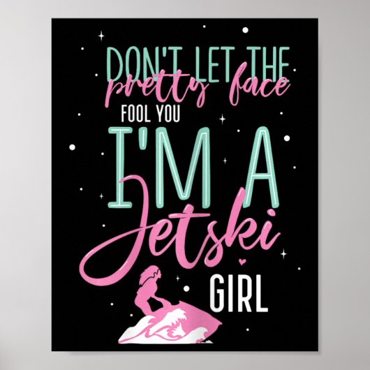Ich bin ein Jet-Ski-Mädchen Lustiger Spruch Racing Poster (Vorne)