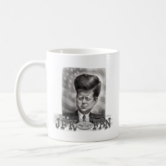 Ich bin ein JFK Fan Kaffeetasse (Links)