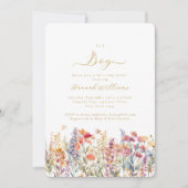 Ich bin ein Junge! Modern, Wildblume, Babydusche Einladung (Vorderseite)