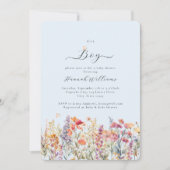 Ich bin ein Junge! Modern, Wildblume, Babydusche Einladung (Vorderseite)